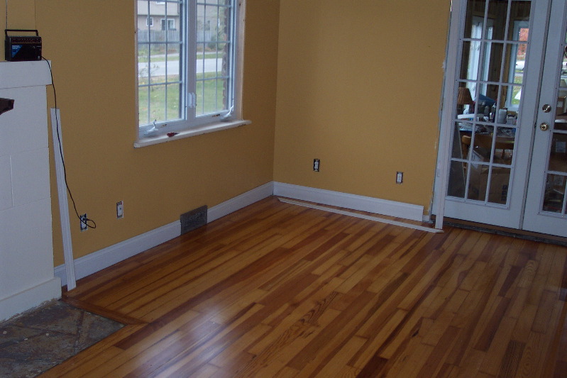 Baseboard was cut before painting.