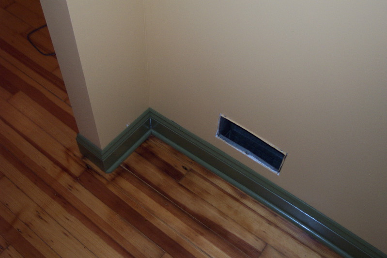 Baseboards finish the lines.