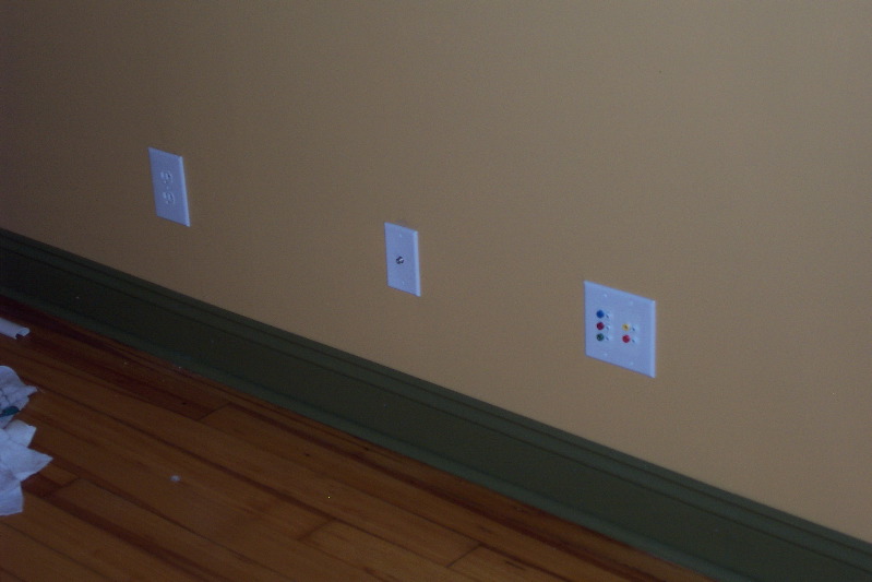 A few wall plates cover up the holes.